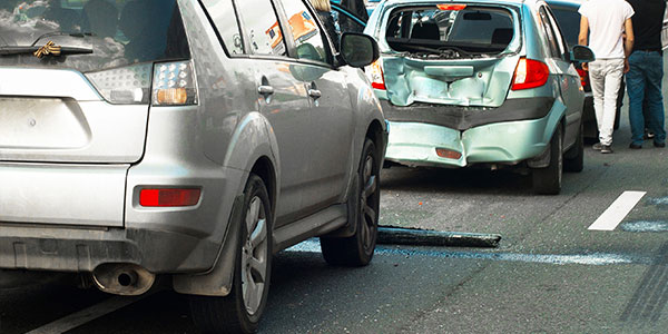 Two vehicles involved in a car accident